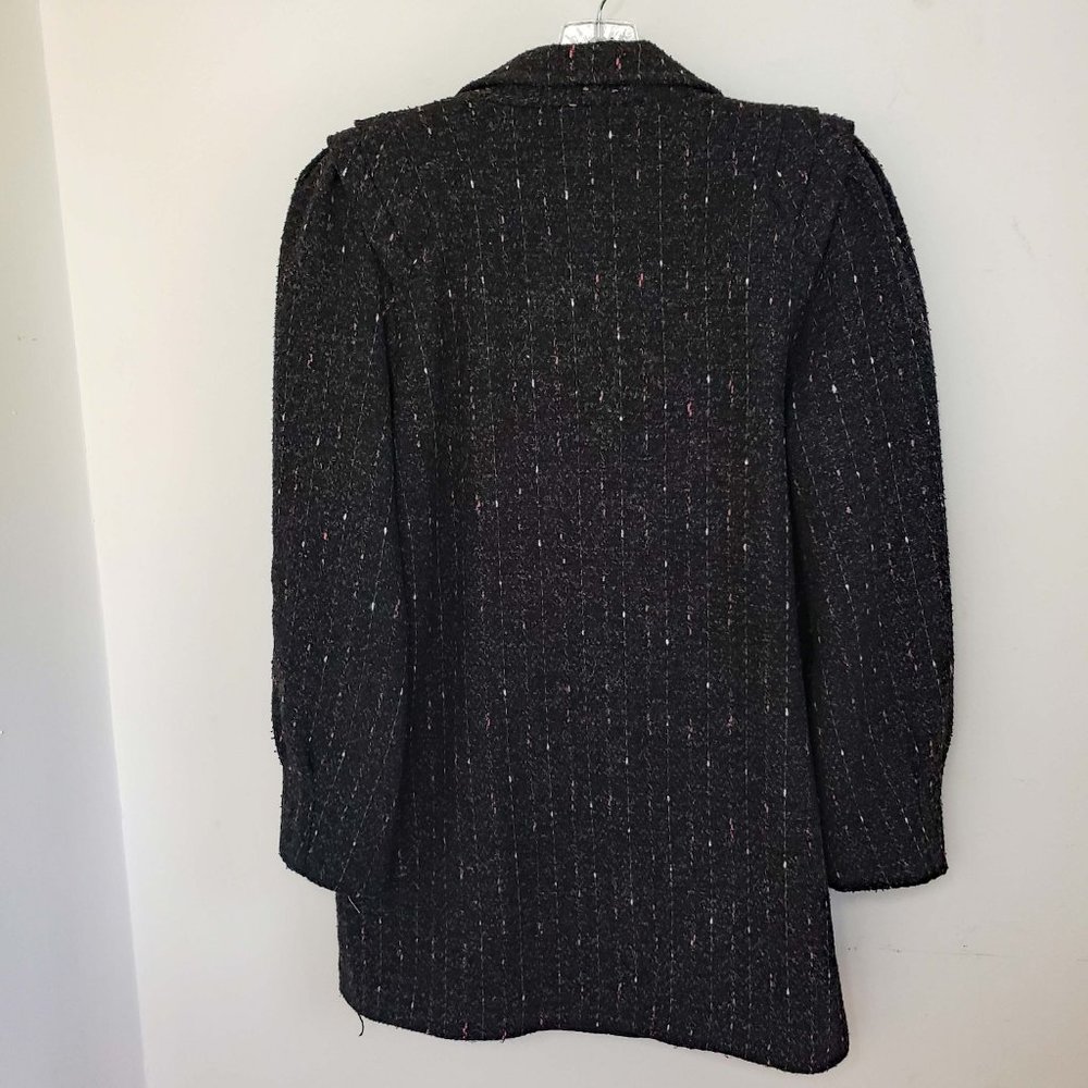 New York Girl Women's Black Double Breasted Half Trench Jacket Coat - Picture 7 of 12